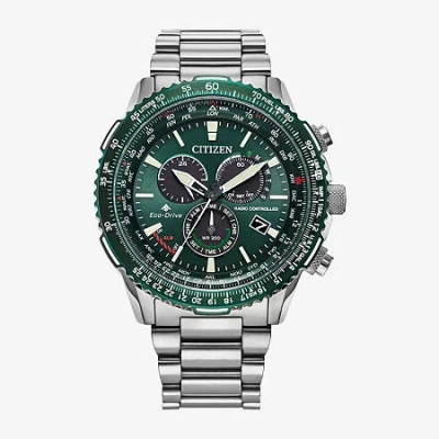 Citizen Promaster Air Mens Atomic Time Silver Tone Stainless Steel Bracelet Watch Cb5004-59w In Metallic