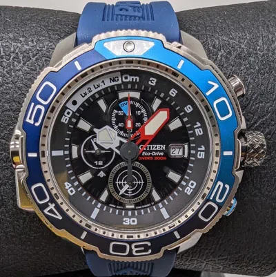 Pre-owned Citizen Bj2169-08e Promaster Aqualand Eco-drive Dive Watch Ships Today