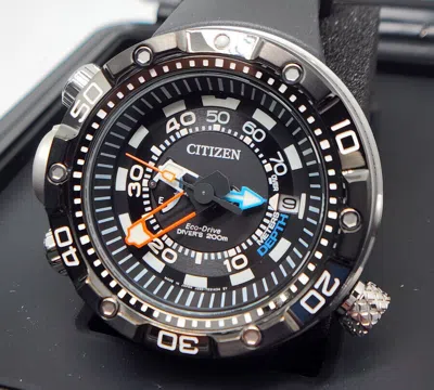Pre-owned Citizen Promaster Aqualand Black Dial Men's Watch Sapphire Crystal Bn2029-01e