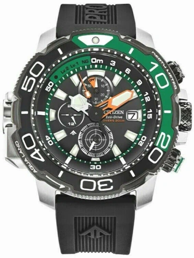 Pre-owned Citizen Promaster Aqualand Chrono Polyurethane Men's Watch Bj2168-01e