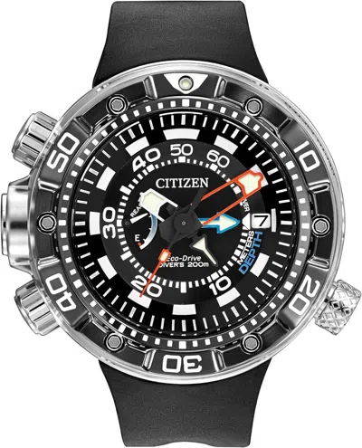 Pre-owned Citizen Promaster Aqualand Depth Meter Eco-drive Men's Watch Bn2029-01e