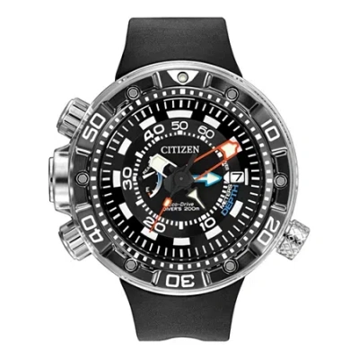 Citizen Promaster Aqualand Mens Multi-function Black Strap Watch Bn2029-01e In Blue