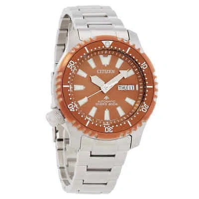 Pre-owned Citizen Promaster Automatic Copper Dial Men's Watch Ny0164-65x