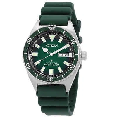Pre-owned Citizen Promaster Automatic Green Dial Men's Watch Ny0121-09x