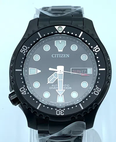Pre-owned Citizen Promaster Automatic Mens Diver Ny0145-86e Black
