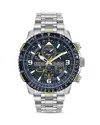 Citizen Promaster Skyhawk A-t Mens Silver Tone Stainless Steel Bracelet Watch Jy8078-52l In Black/silver