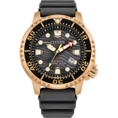 Pre-owned Citizen Promaster Bn0163-00h Diver Eco-drive Polyurethane Black Gold