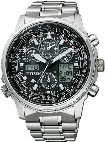 Pre-owned Citizen Promaster Chronograph Pmv65-2271 Eco-drive Radio Watch From Japan