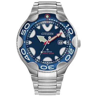 Pre-owned Citizen Promaster Dive Eco-drive Men's Silver Calendar Watch 46mm Bn0231-52l