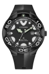 Citizen Promaster Dive Faux Leather Strap Watch, 46mm In Black