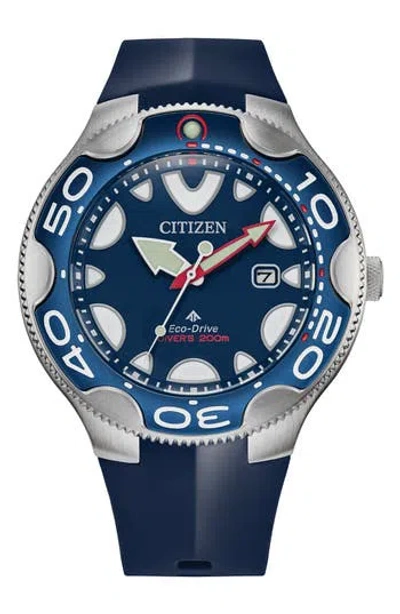 Citizen Promaster Dive Faux Leather Strap Watch, 46mm In Blue