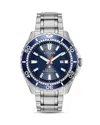 Citizen Promaster Diver Mens Silver Tone Stainless Steel Bracelet Watch Bn0191-55l In Blue/silver