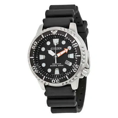 Pre-owned Citizen Promaster Diver 200 Meters Eco-drive Black Dial Men's Watch Bn0150-28e