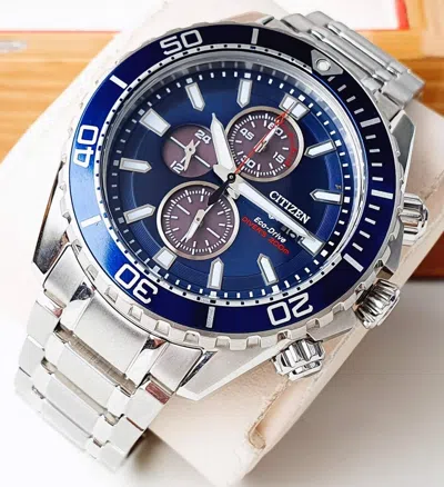 Pre-owned Citizen Promaster Diver Blue Dial Men's Watch Ca0710-58l