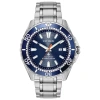 Citizen Promaster Diver Mens Silver Tone Stainless Steel Bracelet Watch Bn0191-55l In Gray