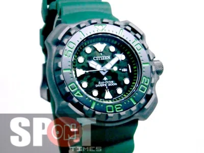 Pre-owned Citizen Promaster Eco-drive Marine Titanium Solar Diver Men's Watch Bn0228-06w