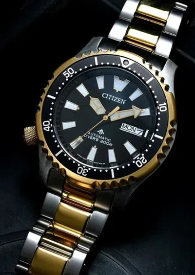 Pre-owned Citizen Promaster Fugu Limited Edition Diver's 200m 2 Tone Gold Ny0094-85e