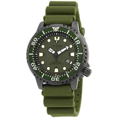 Pre-owned Citizen Promaster Green Dial Men's Watch Bn0157-11x
