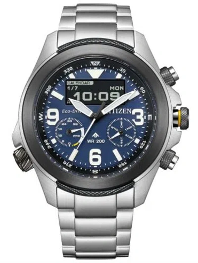Pre-owned Citizen Promaster Jv1006-51l Eco - Drive Combination Stainless Steel Sapphire