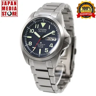 Pre-owned Citizen Promaster Land At6080-53l Eco-drive Super Titanium Sapphire Men Watch