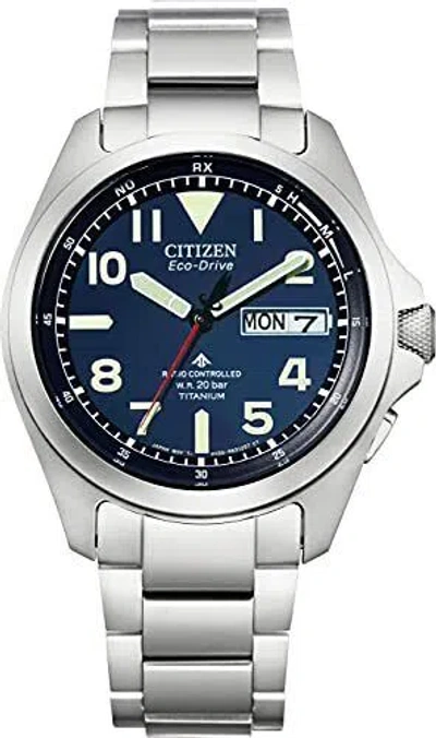 Pre-owned Citizen Promaster Land At6080-53l Eco-drive Super Titanium Sapphire Men Watch