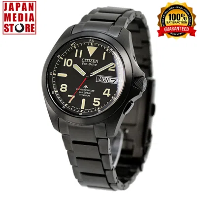 Pre-owned Citizen Promaster Land At6085-50e Eco-drive Super Titanium Sapphire Men Watch