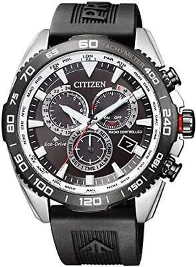 Pre-owned Citizen Promaster Land Direct Flight Eco-drive Radio Cb5036-10x Men's Black