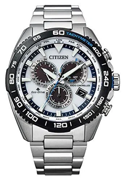 Pre-owned Citizen Promaster Land Eco-drive Cb5034-91a Solar Radio Men's Watch