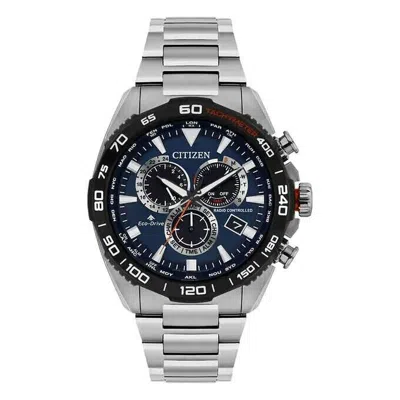 Pre-owned Citizen Promaster Land Eco-drive Chronograph Blue Dial Watch - Cb5034-58l