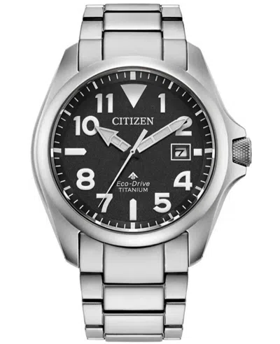 Pre-owned Citizen Promaster Land Eco-drive Super Titanium Men's Watch Bn0241-59h