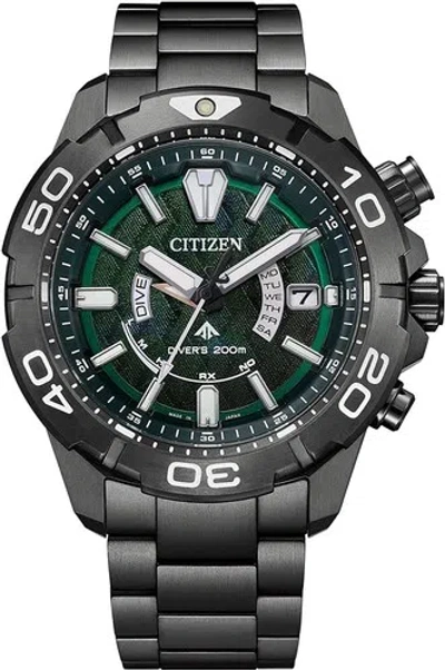 Pre-owned Citizen Promaster Marine As7146-58w Green Edition Light In Black 2022 Watch Men