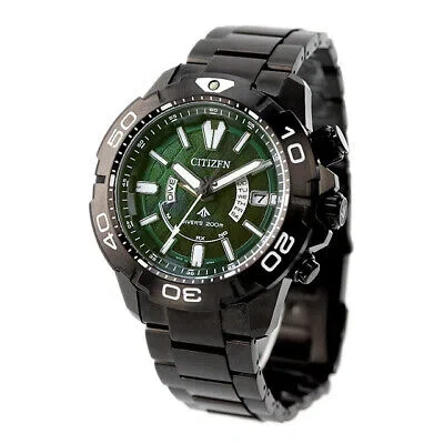 Pre-owned Citizen Promaster Marine As7146-58w Light In Black Solar Men Watch In Box