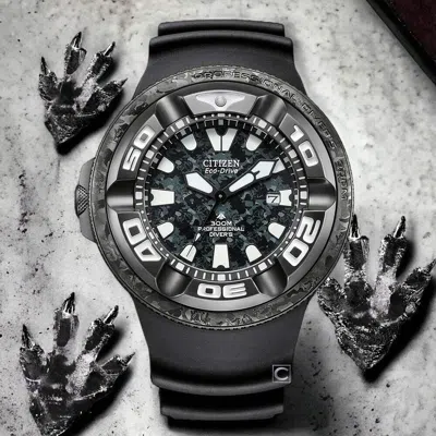 Pre-owned Citizen Promaster Marine Bj8056-01e Godzilla Limited Edition Diver's Men's Watch