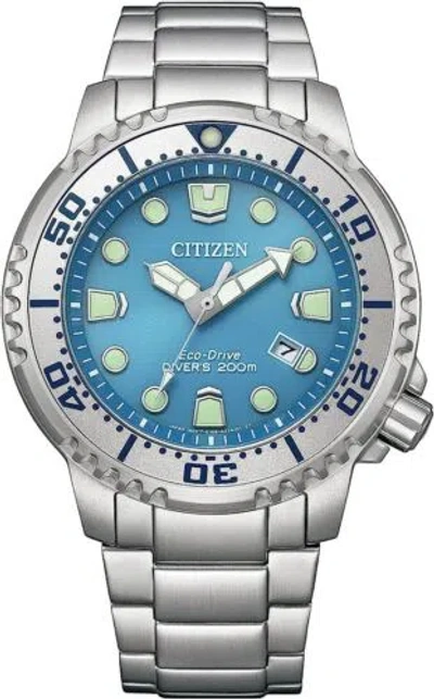 Pre-owned Citizen Promaster Marine Bn0165-55l Eco-drive Blue Dial Divers 200m Watch Men