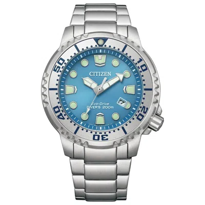 Pre-owned Citizen Promaster Marine Bn0165-55l Ice Blue Men's Diver Watch 2023