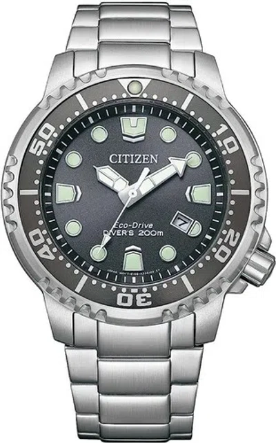 Pre-owned Citizen Promaster Marine Bn0167-50h Eco-drive Gray Dial Divers 200m Watch Men