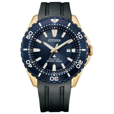 Pre-owned Citizen Promaster Marine Bn0196-01l Eco-drive Solar Men Watch Diver 200m