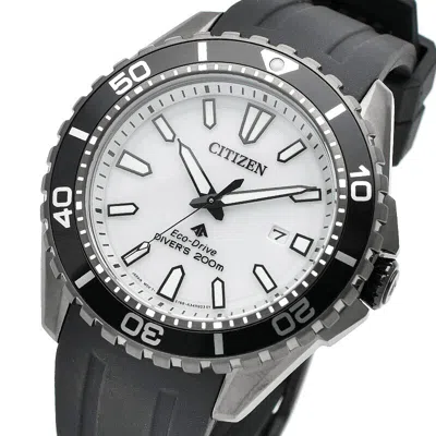 Pre-owned Citizen Promaster Marine Bn0197-08a Eco-drive Diver's 200m Watch White Dial