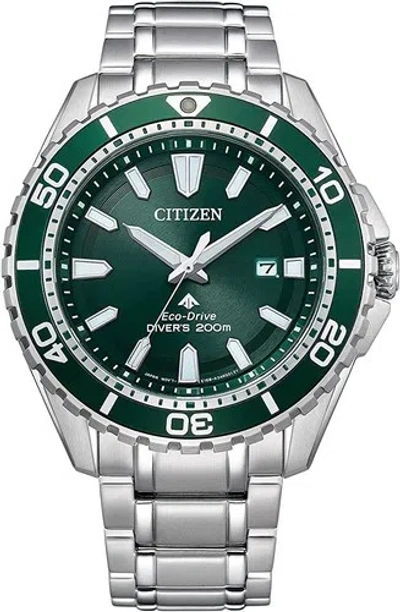 Pre-owned Citizen Promaster Marine Bn0199-53x Eco-drive Green Dial Diver 200m Watch Men