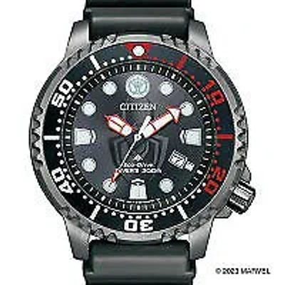 Pre-owned Citizen Promaster Marine Bn0255-03e Black Marvel Miles Men's Watch In Box