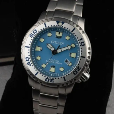 Pre-owned Citizen Promaster Marine Eco Drive Divers 200m Ocean Blue Bn0165-55l Mens Watch