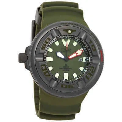 Pre-owned Citizen Promaster Marine Eco-drive Green Dial Men's Watch Bj8057-17x