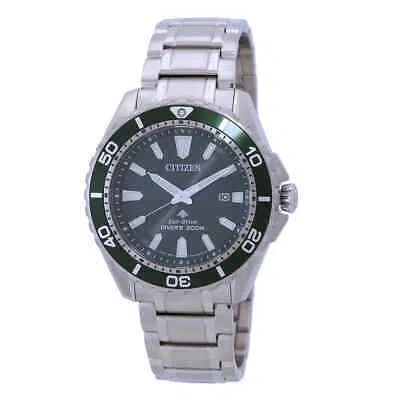 Pre-owned Citizen Promaster Marine Eco-drive Green Dial Men's Watch Bn0199-53x