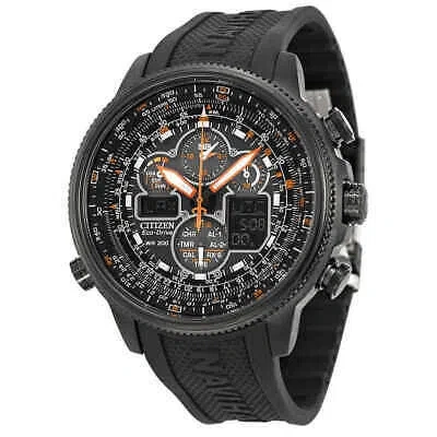 Pre-owned Citizen Promaster Navihawk A-t Eco Drive Black Dial Men's Watch Jy8035-04e