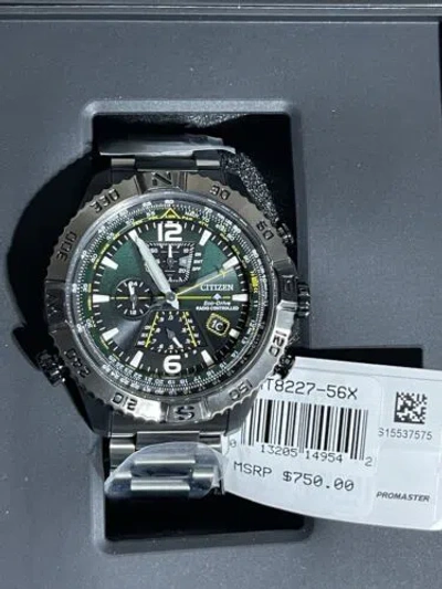 Pre-owned Citizen Promaster Navihawk At8227-56x 48mm Grey Stainless Steel Men's Watch A-t