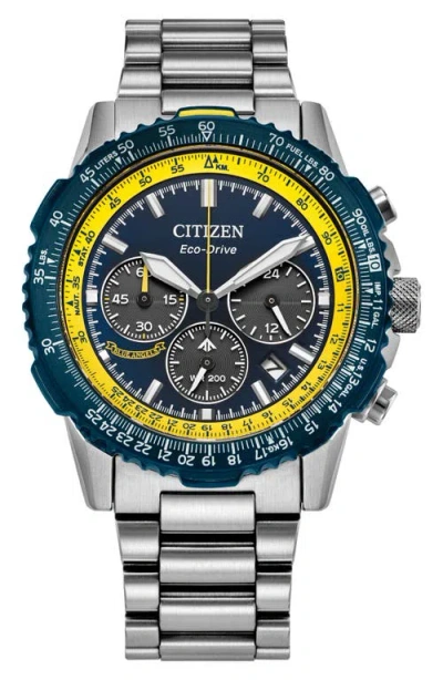 CITIZEN CITIZEN PROMASTER NAVIHAWK BLUE ANGELS ECO-DRIVE CHRONOGRAPH BRACELET WATCH, 40MM