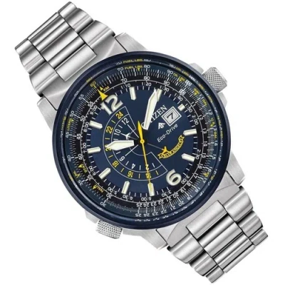 Pre-owned Citizen Promaster Nighthawk Bj7006-56l Eco-drive 200m Mens Watch Us4