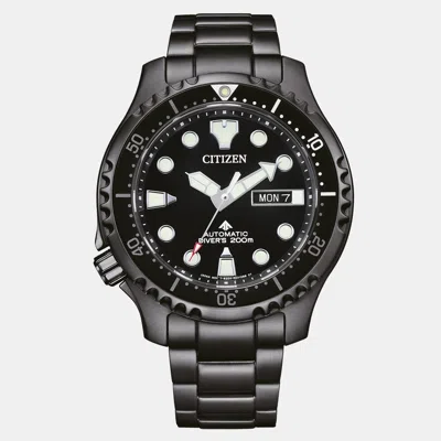 Pre-owned Citizen Promaster Ny0145-86ee Black Dial Pvd Coated Stainless Steel Men's Wristwatch 44 Mm