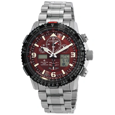 Citizen Promaster Perpetual Analog-digital Red Dial Men's Watch Jy8086-89x In Red   / Black