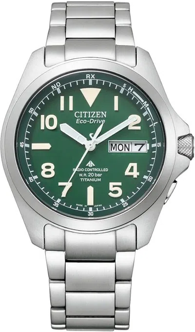 Pre-owned Citizen Promaster Pmd56-2951 Land Eco-drive Green Titanium Solar Men Watch Japan